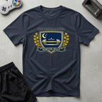 DreamMaker mockup — Necromancer Crest T-Shirt (navy)