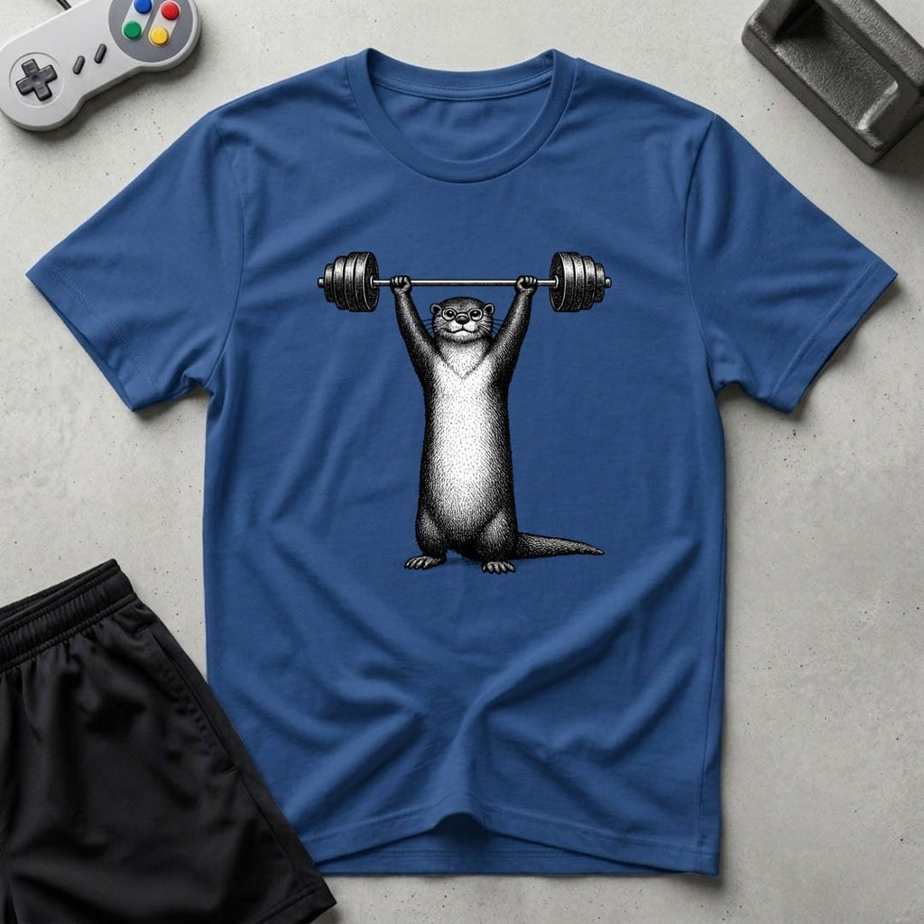 DreamMaker mockup — Nerd Otter Lifting T-Shirt (royal)