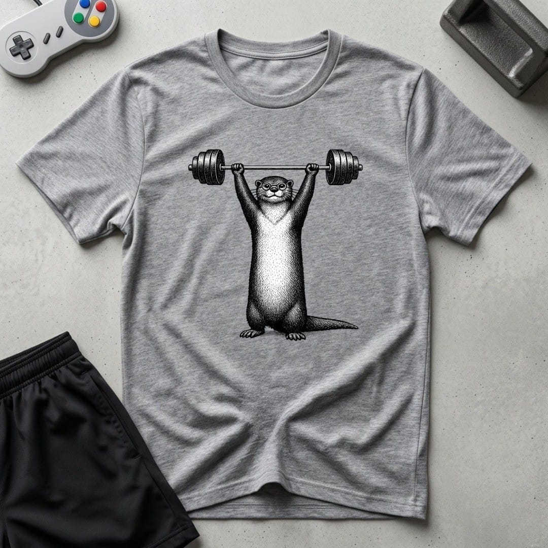 DreamMaker mockup — Nerd Otter Lifting T-Shirt (sport-grey)