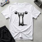 DreamMaker mockup — Nerd Otter Lifting T-Shirt (white)