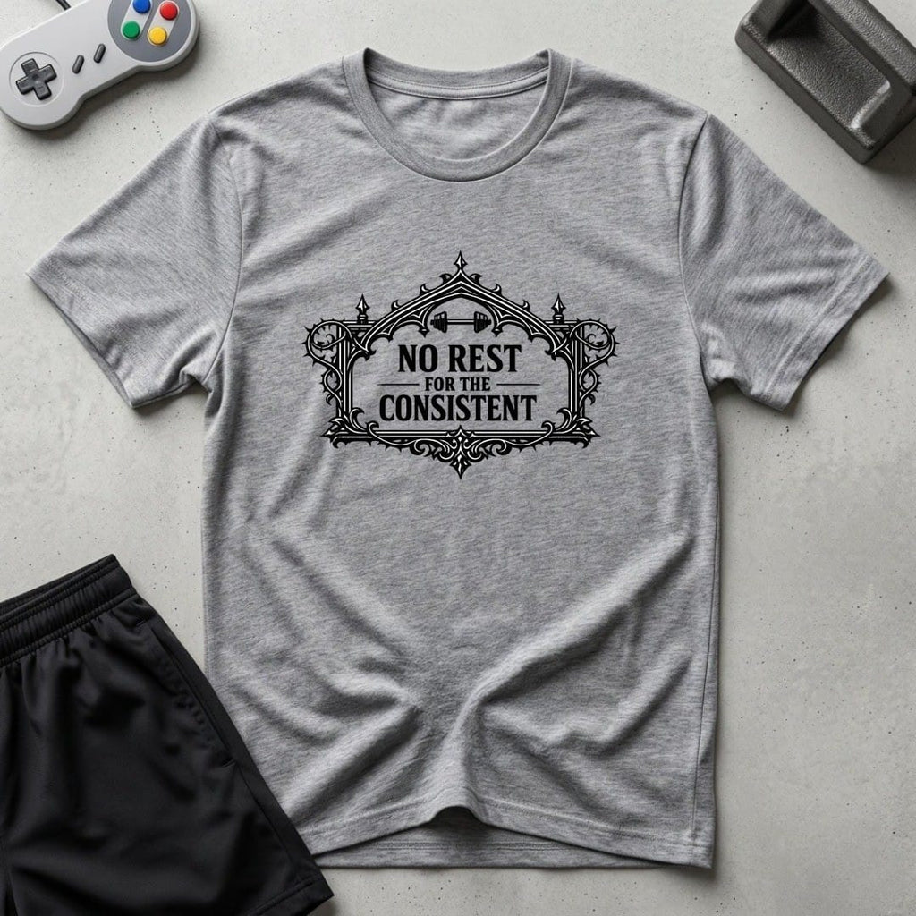 DreamMaker mockup — No Rest T-Shirt (sport-grey)