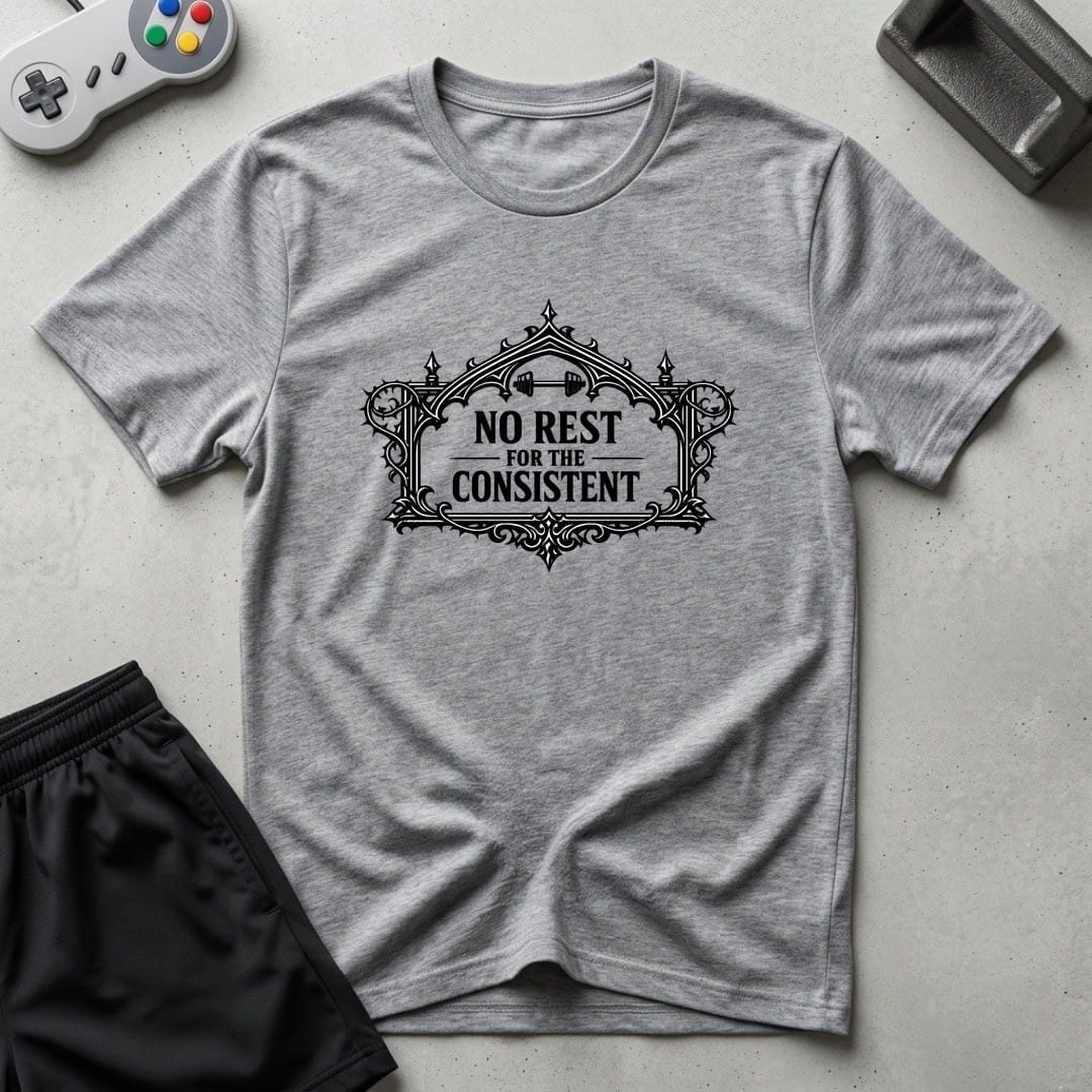 DreamMaker mockup — No Rest T-Shirt (sport-grey)