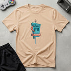 DreamMaker mockup — No Vacancy Gym T-Shirt (natural)