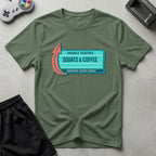 DreamMaker mockup — Now Playing Gym T-Shirt (military-green)