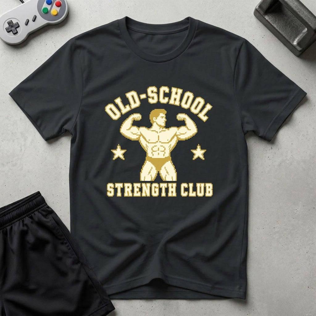 DreamMaker mockup — Old School Strength Club T-Shirt (black)