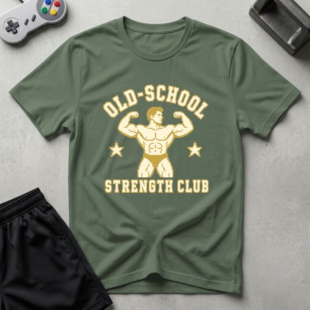 DreamMaker mockup — Old School Strength Club T-Shirt (military-green)