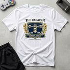 DreamMaker mockup — Paladin Crest T-Shirt (white)