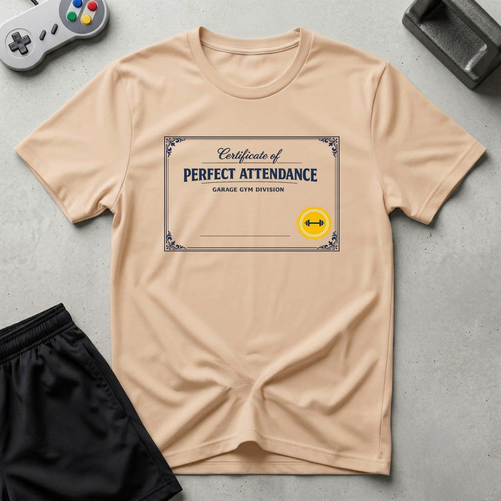 DreamMaker mockup — Perfect Attendance T-Shirt (natural)