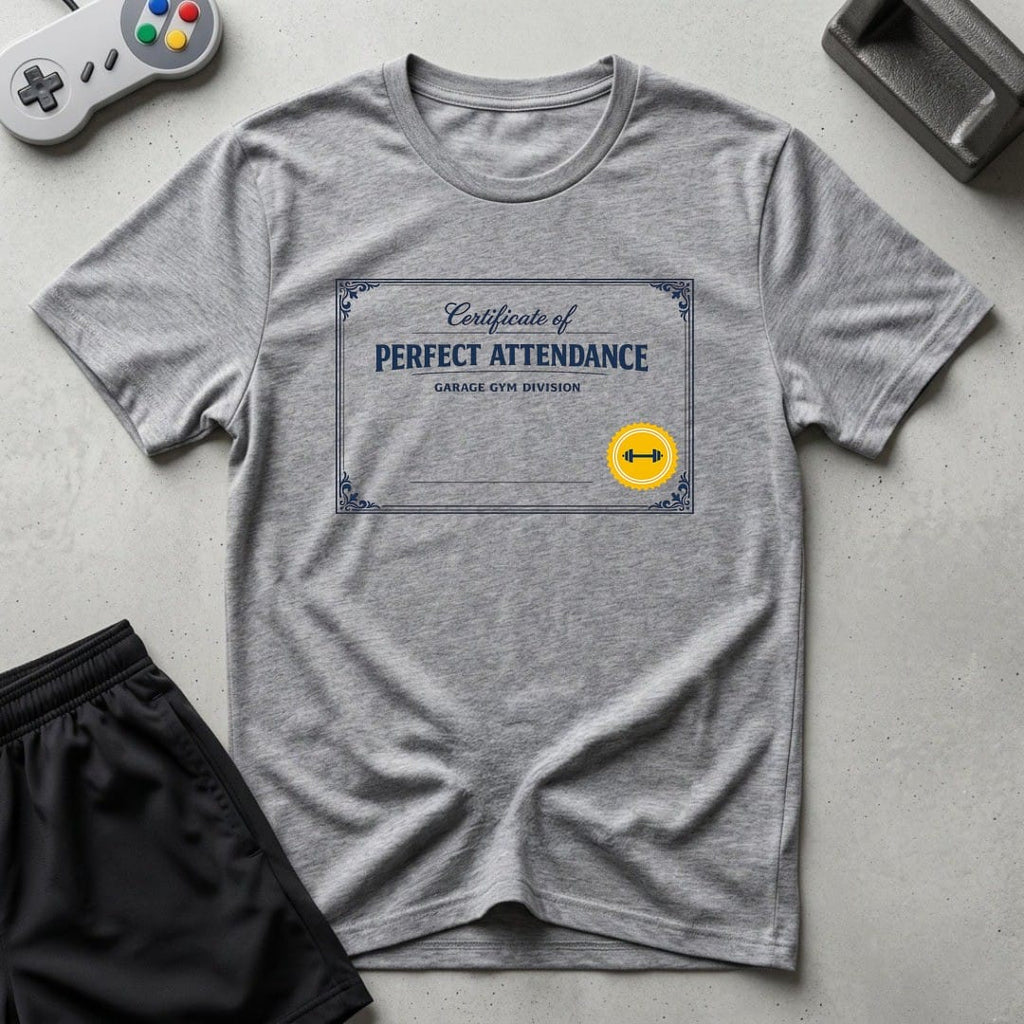 DreamMaker mockup — Perfect Attendance T-Shirt (sport-grey)