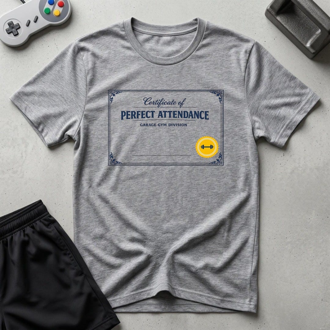 DreamMaker mockup — Perfect Attendance T-Shirt (sport-grey)
