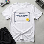 DreamMaker mockup — Perfect Attendance T-Shirt (white)