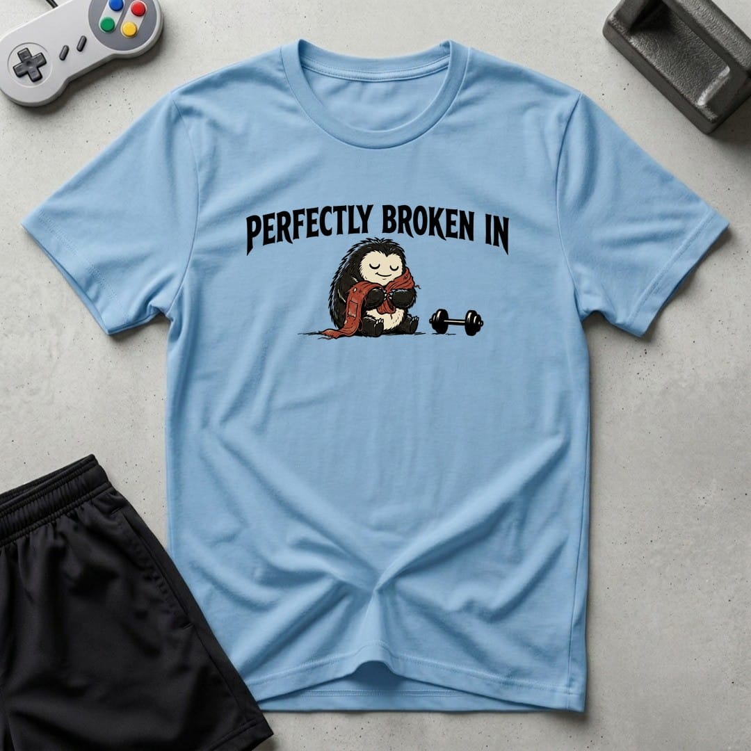 DreamMaker mockup — Perfectly Broken In T-Shirt (light-blue)