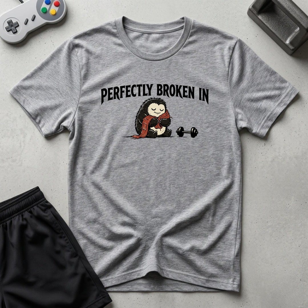 DreamMaker mockup — Perfectly Broken In T-Shirt (sport-grey)