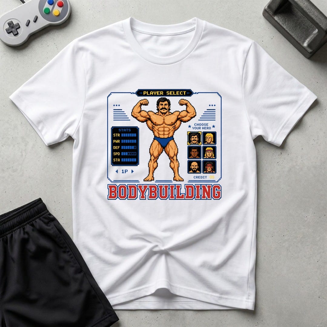 DreamMaker mockup — Player Select T-Shirt (white)
