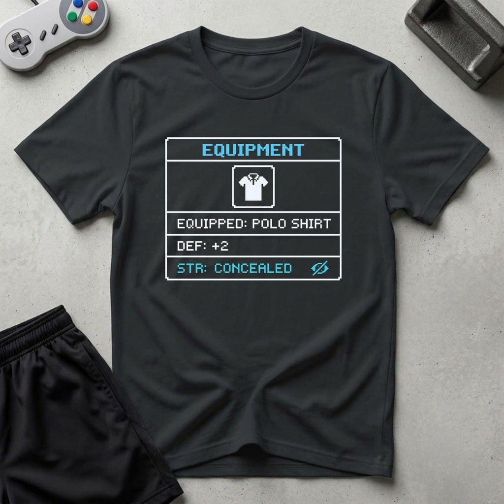 DreamMaker mockup — Polo Shirt Equipped T-Shirt (black)