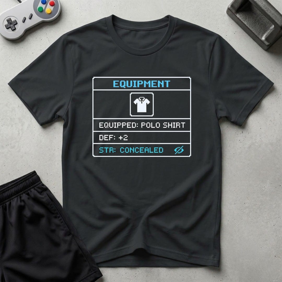 DreamMaker mockup — Polo Shirt Equipped T-Shirt (black)