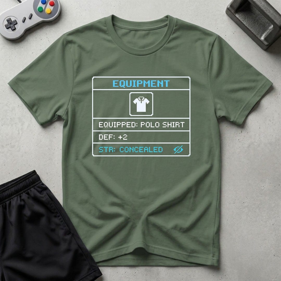 DreamMaker mockup — Polo Shirt Equipped T-Shirt (military-green)