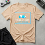 DreamMaker mockup — Power Up Sleep T-Shirt (natural)