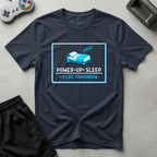 DreamMaker mockup — Power Up Sleep T-Shirt (navy)