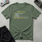 DreamMaker mockup — Quest Log T-Shirt (military-green)