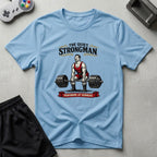 DreamMaker mockup — Quiet Strongman T-Shirt (light-blue)