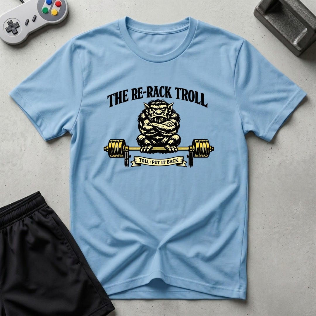 DreamMaker mockup — Re Rack Troll T-Shirt (light-blue)