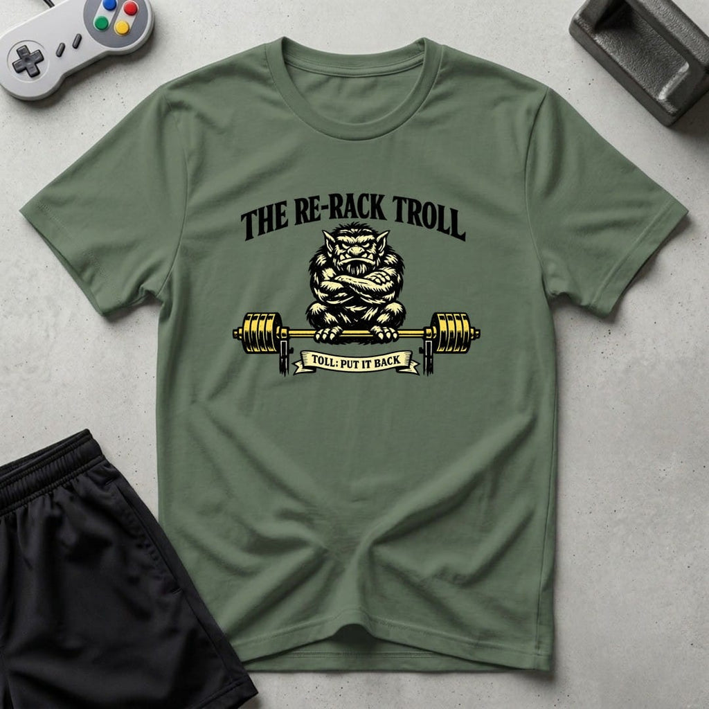 DreamMaker mockup — Re Rack Troll T-Shirt (military-green)