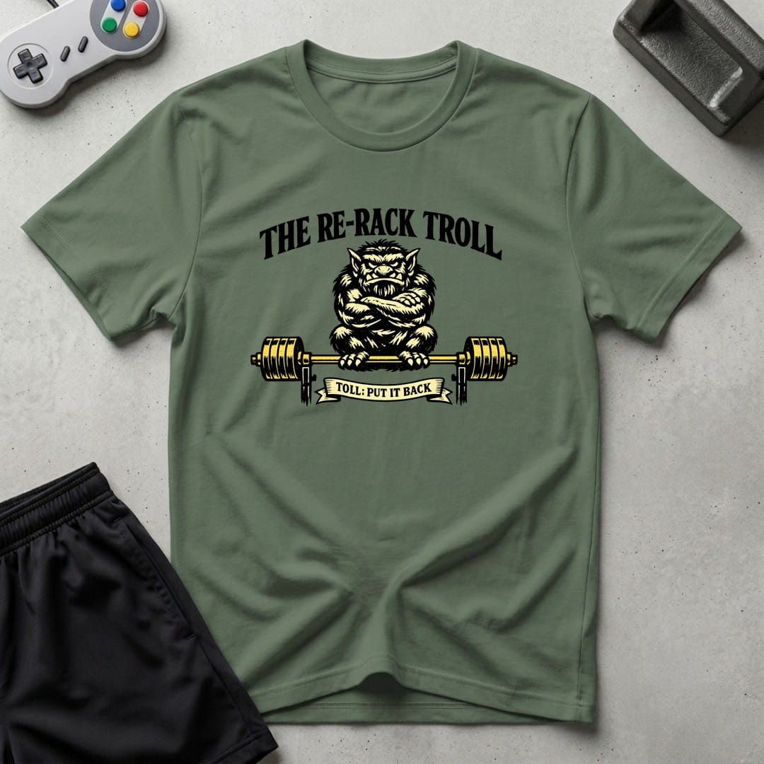 DreamMaker mockup — Re Rack Troll T-Shirt (military-green)