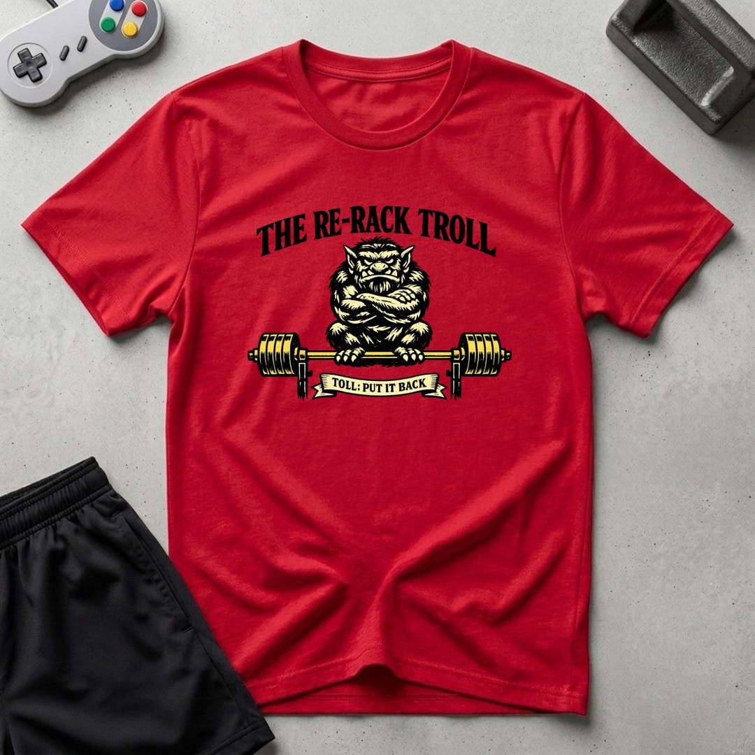 DreamMaker mockup — Re Rack Troll T-Shirt (red)