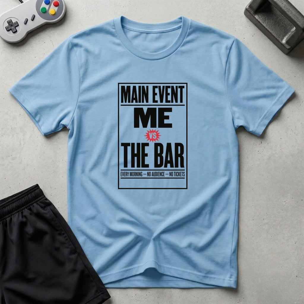 DreamMaker mockup — Retro Event Card T-Shirt (light-blue)