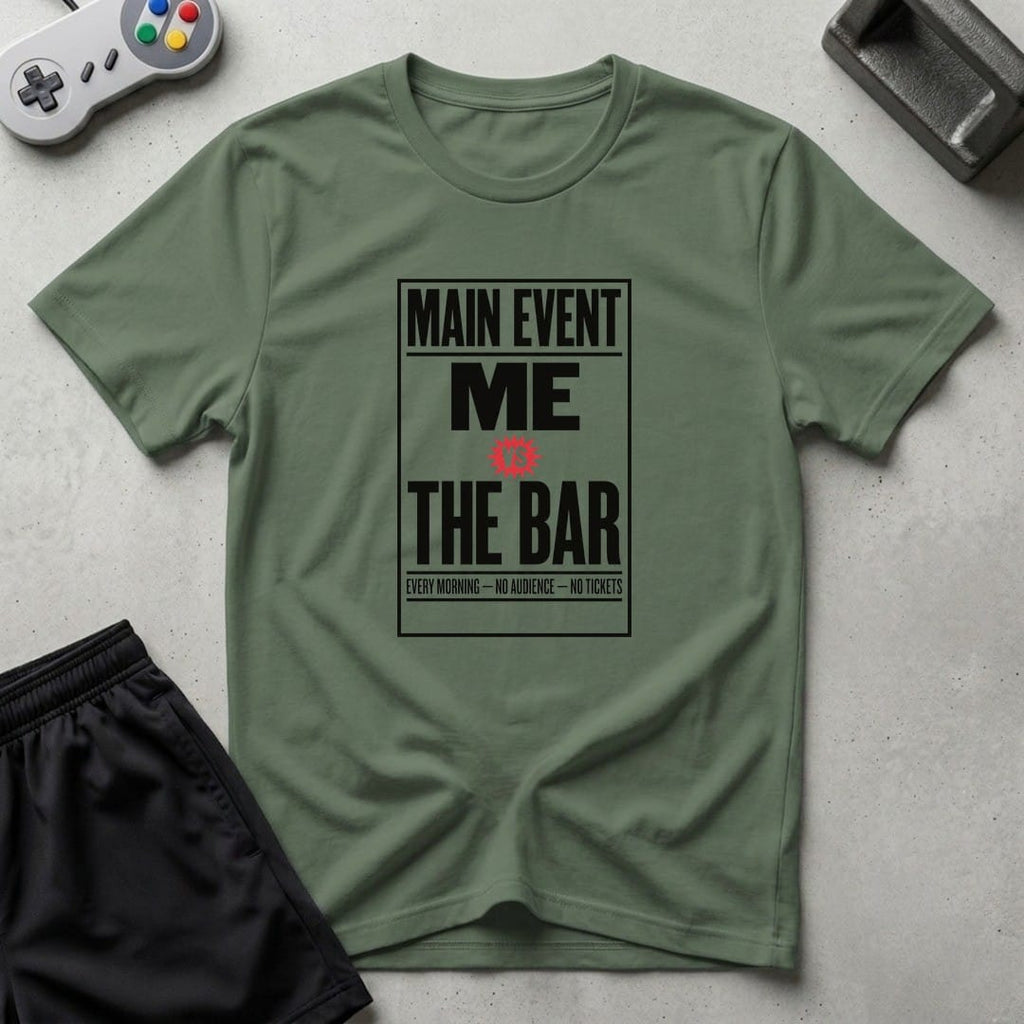 DreamMaker mockup — Retro Event Card T-Shirt (military-green)