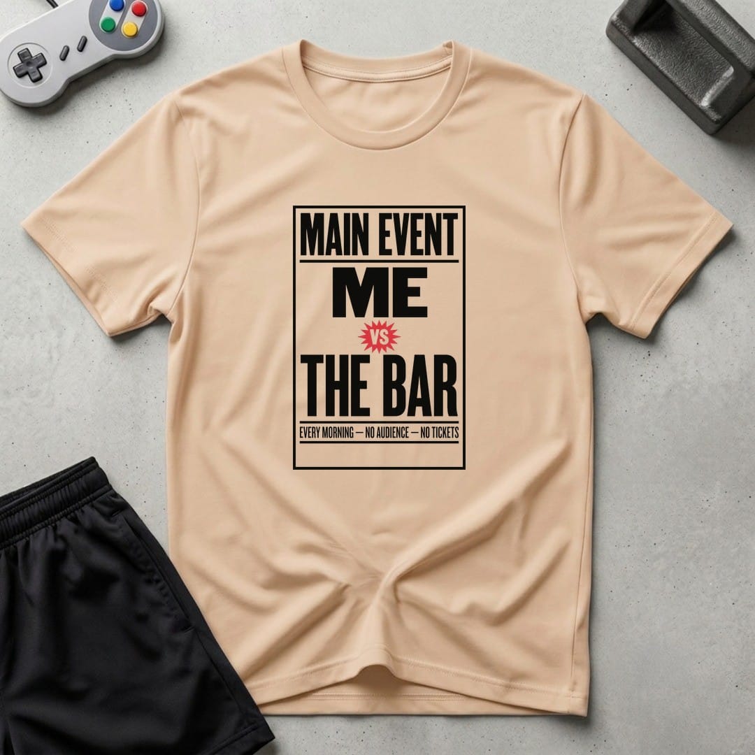 DreamMaker mockup — Retro Event Card T-Shirt (natural)