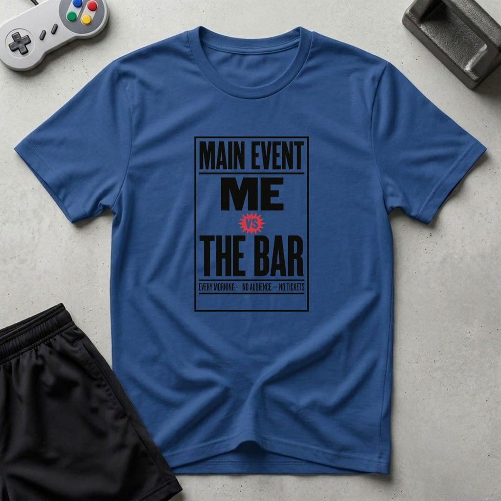 DreamMaker mockup — Retro Event Card T-Shirt (royal)