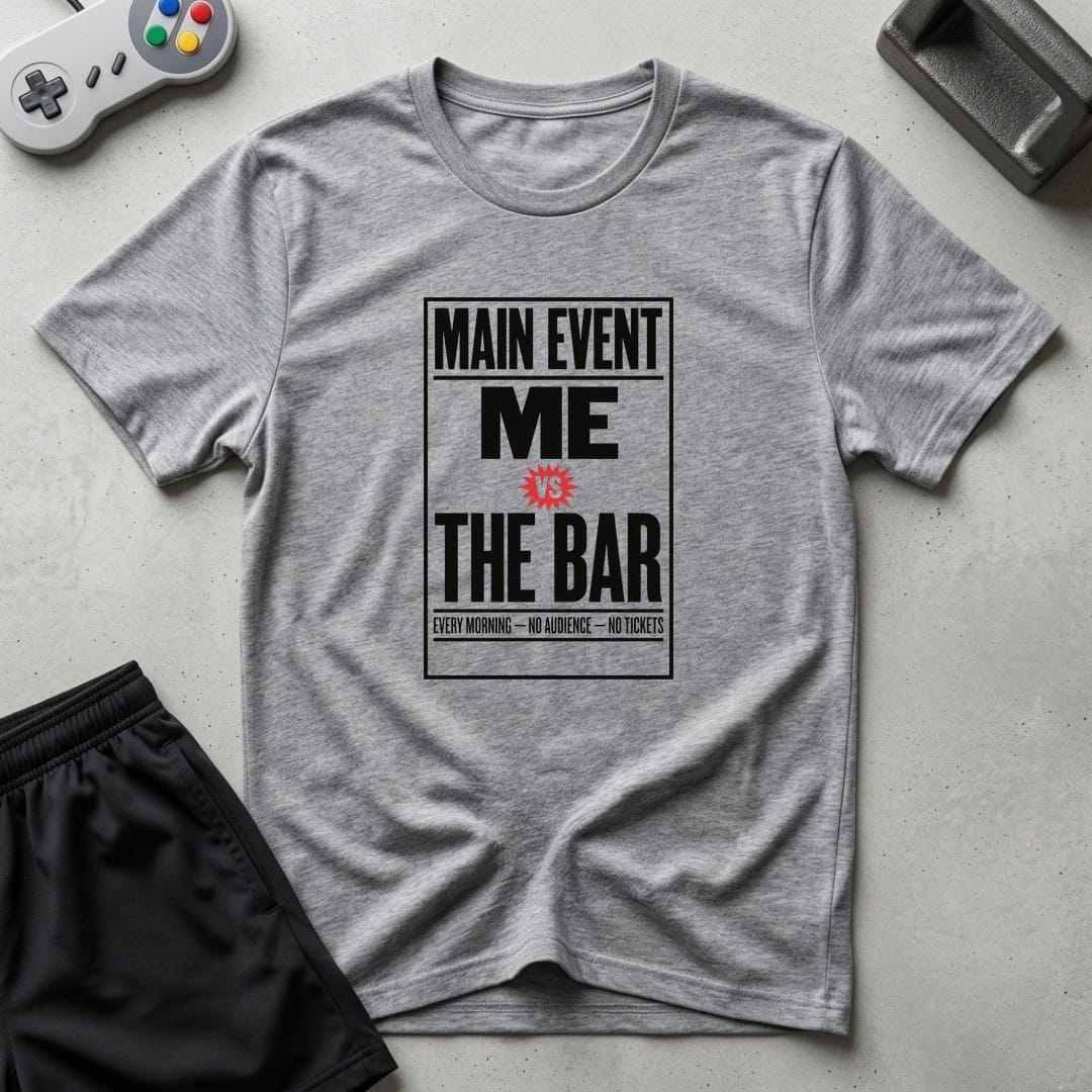 DreamMaker mockup — Retro Event Card T-Shirt (sport-grey)
