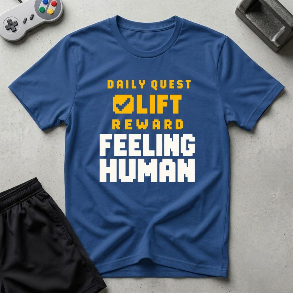 DreamMaker mockup — Reward Feeling Human T-Shirt (royal)