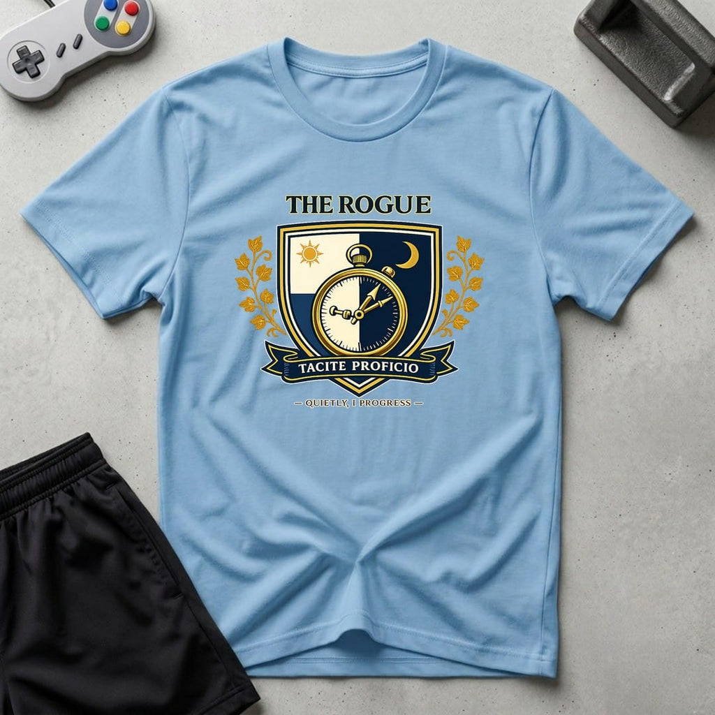 DreamMaker mockup — Rogue Crest T-Shirt (light-blue)