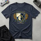 DreamMaker mockup — Rogue Crest T-Shirt (navy)