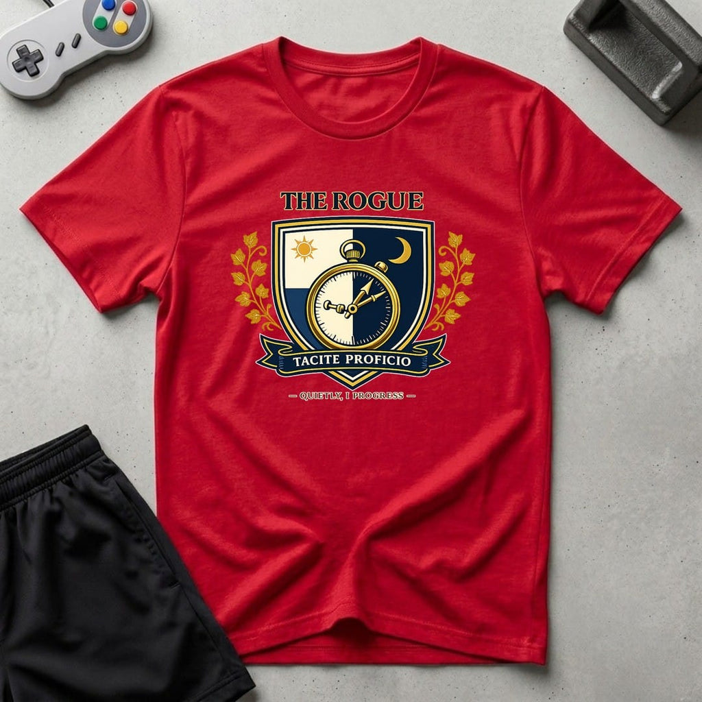 DreamMaker mockup — Rogue Crest T-Shirt (red)