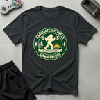 DreamMaker mockup — Sasquatch Dawn Patrol T-Shirt (black)