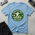 DreamMaker mockup — Sasquatch Dawn Patrol T-Shirt (light-blue)