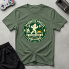 DreamMaker mockup — Sasquatch Dawn Patrol T-Shirt (military-green)