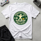 DreamMaker mockup — Sasquatch Dawn Patrol T-Shirt (white)