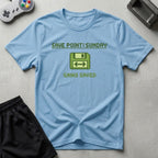 DreamMaker mockup — Save Point Sunday T-Shirt (light-blue)