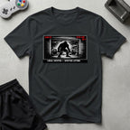 DreamMaker mockup — Security Footage Lifting T-Shirt (black)