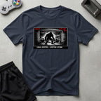 DreamMaker mockup — Security Footage Lifting T-Shirt (navy)