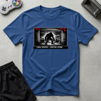DreamMaker mockup — Security Footage Lifting T-Shirt (royal)