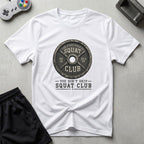DreamMaker mockup — Squat Club T-Shirt (white)