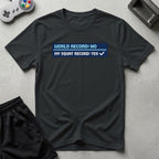 DreamMaker mockup — Squat Record T-Shirt (black)