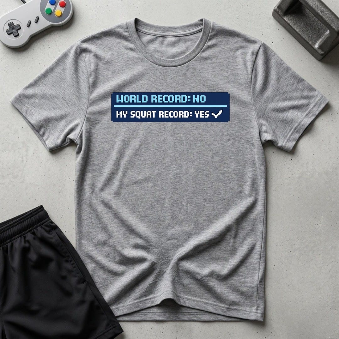 DreamMaker mockup — Squat Record T-Shirt (sport-grey)