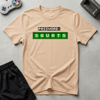 DreamMaker mockup — Squats Password T-Shirt (natural)